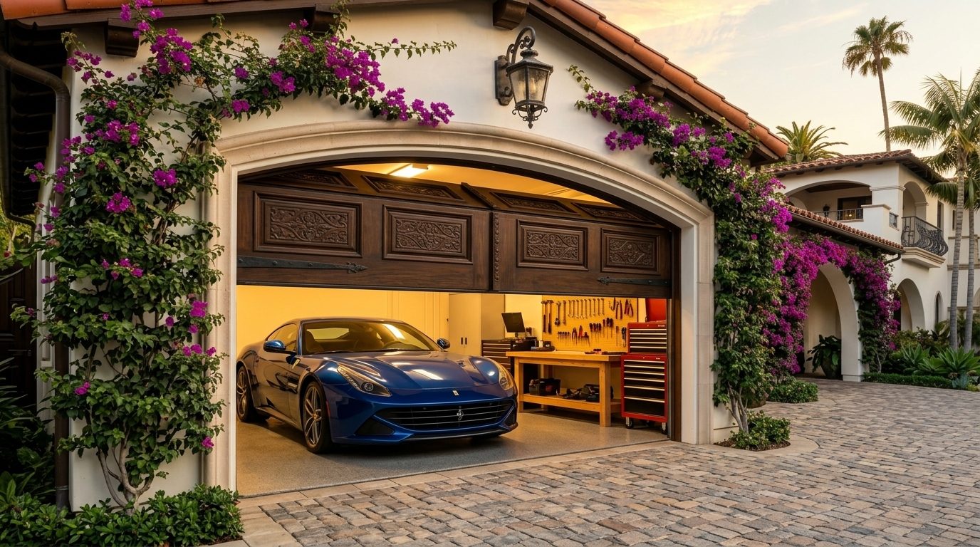 Henry Ward Garage Door Masters Garage Door Gliding Open Revealing Warm Illuminated Interior